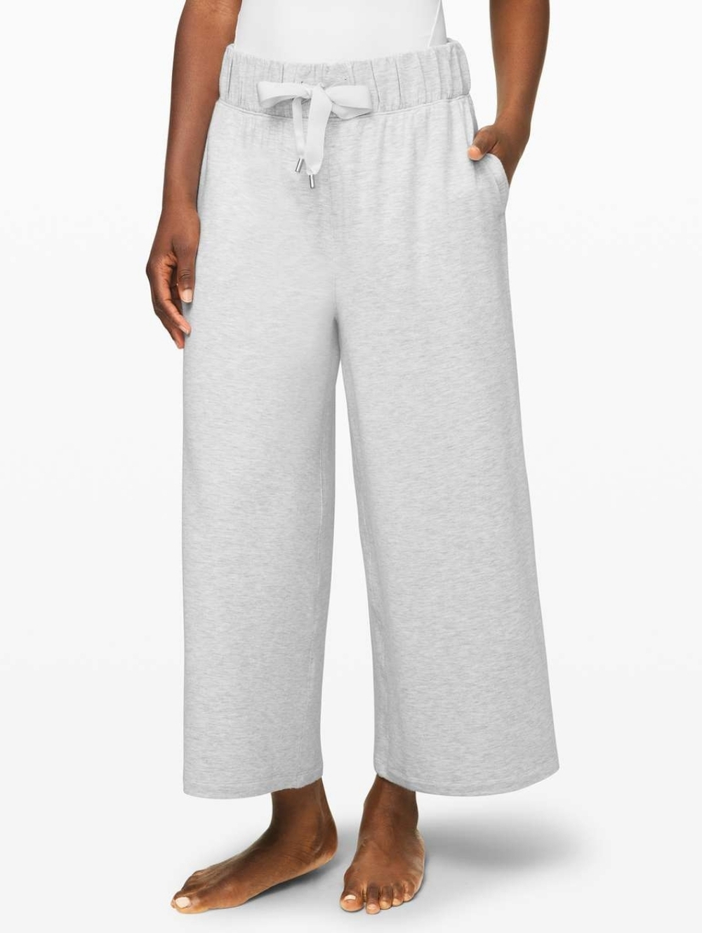 Lululemon Seek Stillness Mid Rise Crop Heathered Core Ultra Light Grey